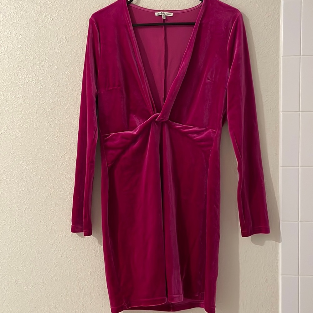 💓LOW CUT MAGENTA MINI DRESS💓